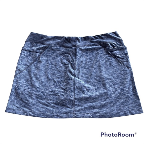 Athleta Excursion Skort Black Heather Gray Lycra Sport Workout Athletic Leisure - Picture 3 of 8